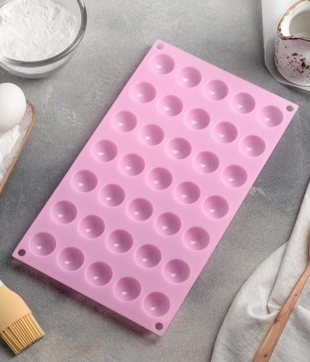 Форма для выпечки «Шарики», 30×17,5 см, 35 ячеек (d=2,5), цвет МИКС