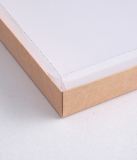 Коробка картонная с прозрачной крышкой, крафт, 26 х 21 х 3 см